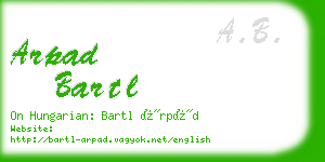 arpad bartl business card